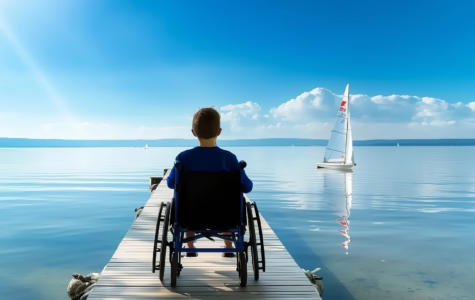 Horizons Choose Your own Adventure: boy in wheelchair on a dock looking at a boat